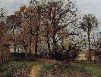 卡米耶 畢沙羅 Trees on a Hill, Autumn, Landscape in Louveciennes